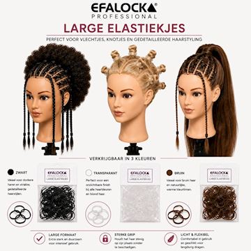EFALOCK RASTA HAARGUMMI ELASTIEKJES LARGE PER 100st
