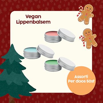 X-MAS LIPPENBALSEM VEGAN ASSORTI KLEUR PER 50st