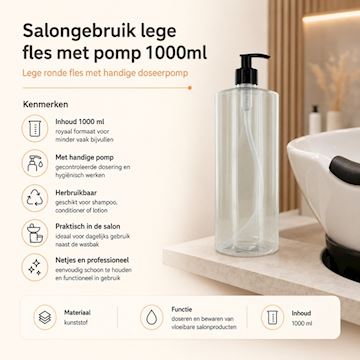 SALONGEBRUIK LEGE FLES MET POMP 1000ml
