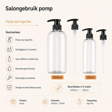 SALONGEBRUIK POMP VOOR LEGE FLES
