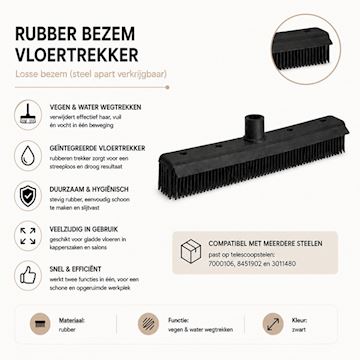 SIBEL BEZEM GUMMI MET VLOERTREKKER P001779