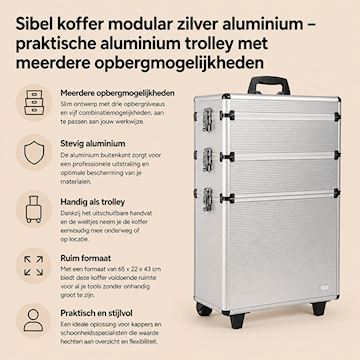 SIBEL KOFFER MODULAR ZILVER ALUMINIUM P000721