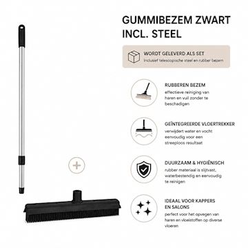 SIBEL GUMMIBEZEM ZWART P001779 INCL STEEL 3011480