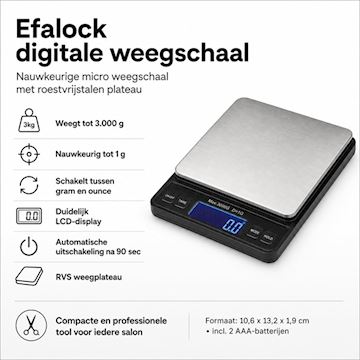 EFALOCK 14101896 DIGITALE WEEGSCHAAL