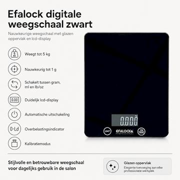 EFALOCK 14102553 DIGITALE WEEGSCHAAL ZWART