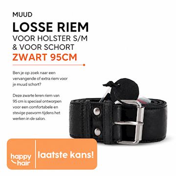 MUUD LOSSE RIEM VOOR SCHORT ZWART 95cm*