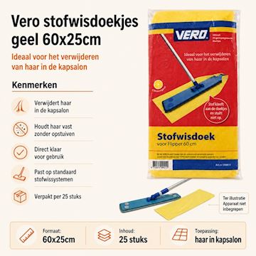 VERO 55715 STOFWISDOEKJES GEEL 60x25cm