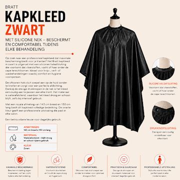 BRATT KAPKLEED ZWART MET SILICONE NEK 5536  (126)
