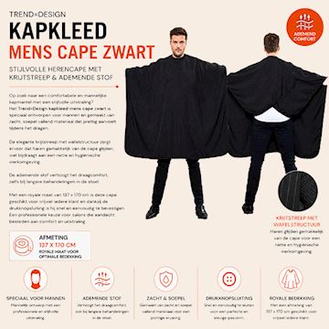 TREND=DESIGN 94064 KAPKLEED MENS CAPE ZWART (28)