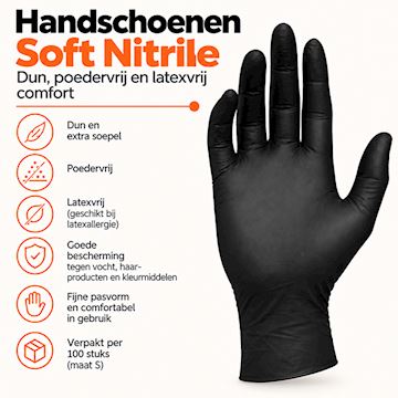 HANDSCHOENEN SOFT NITRILE 100st MAAT S