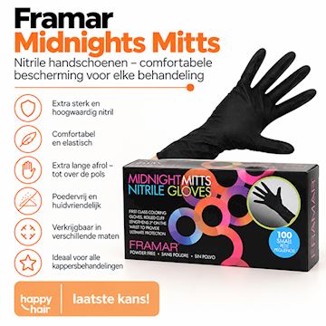FRAMAR NITRILE HANDSCHOENEN MIDNIGHTS MITTS 100st*