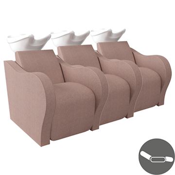 SALON AMBIENCE WU/931/B LUXURY LONGUE WASHUNIT 3-PLACE WIT