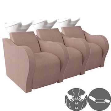 SALON AMBIENCE WU/930/B LUXURY LONGUE WASHUNIT 3-PLACE WIT