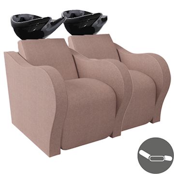 SALON AMBIENCE WU/921/N LUXURY LONGUE WASHUNIT 2-PLACE ZWART