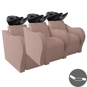 SALON AMBIENCE WU/931/N LUXURY LONGUE WASHUNIT 3-PLACE ZWART