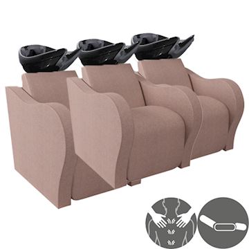 SALON AMBIENCE WU/930/N LUXURY LONGUE WASHUNIT 3-PLACE ZWART