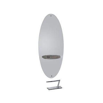 SALON AMBIENCE MI/595-03-03 SPIEGEL MERCURY OVAL CEMENT GREY