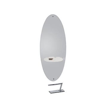 SALON AMBIENCE MI/595-03-06 SPIEGEL MERCURY OVAL WHITE ASH