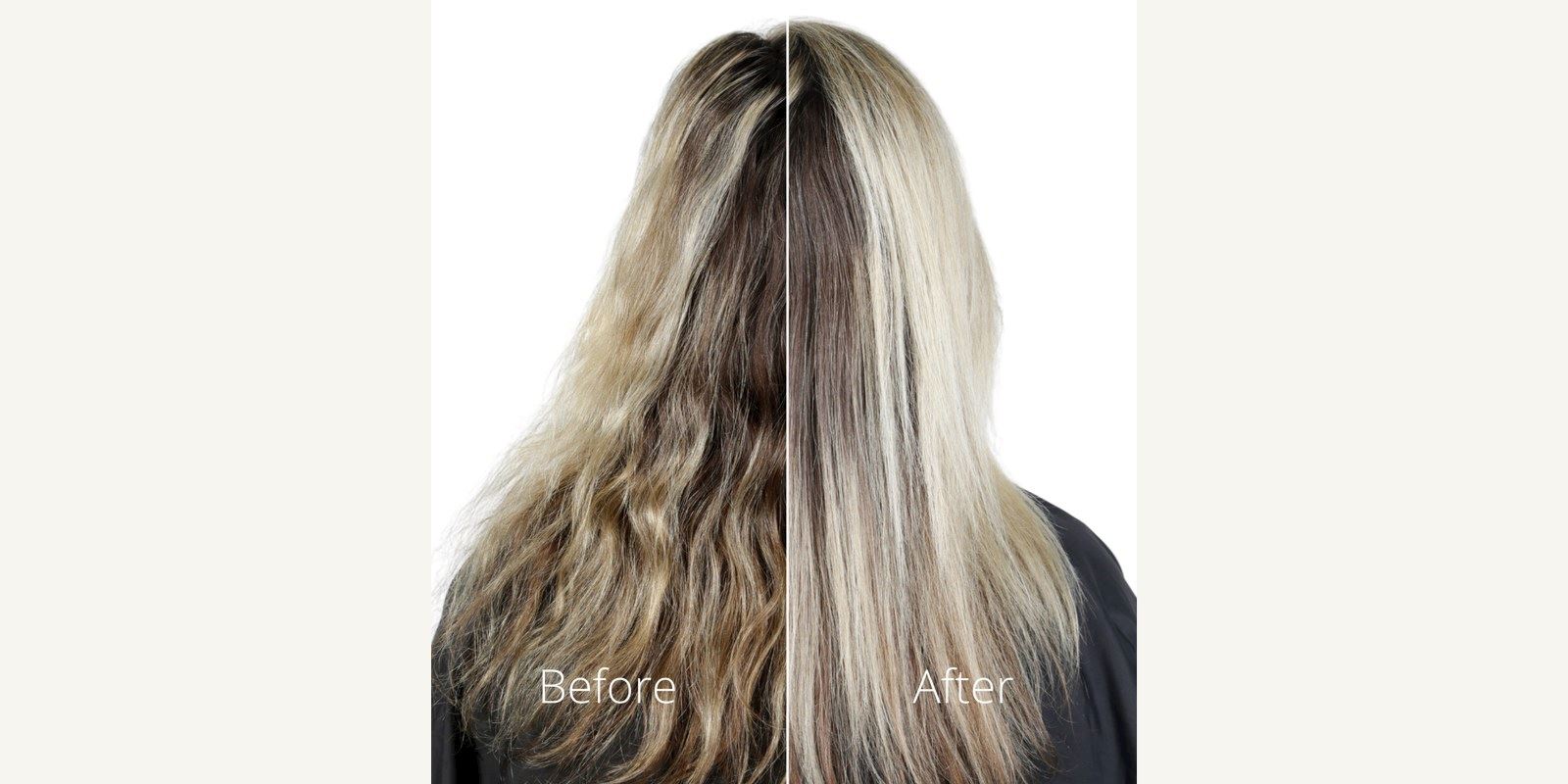 Voor en na: Blond haar voor en na Crystal Gel
